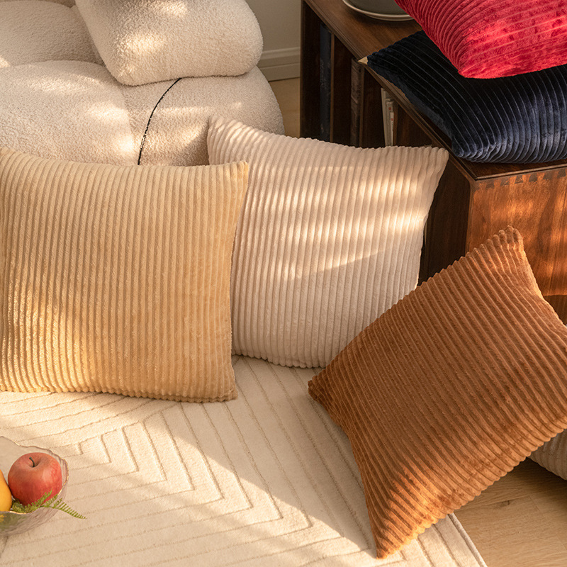 Pillow Cover 20X20 - 2026 Striped Faux Fur Throw Pillow