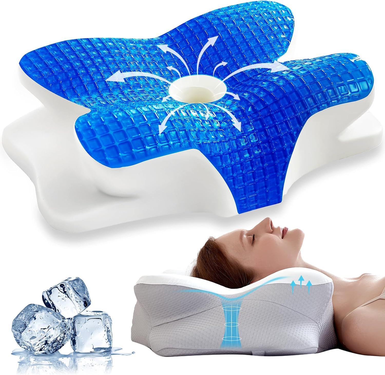 Cooling Pillow Gel - Cooling Gel Memory Foam Pillow for