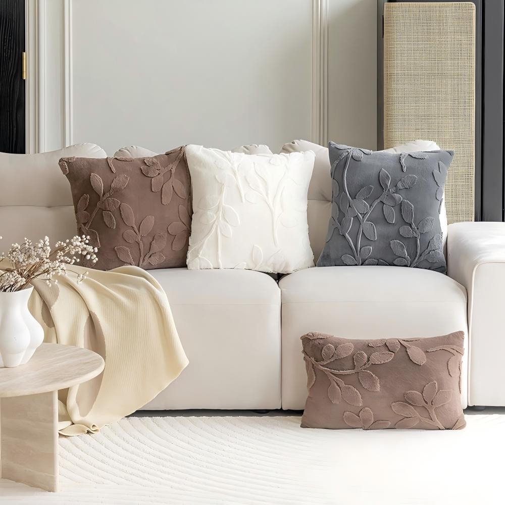 Pillow Cover 20X20 - BUYNOW 1PC Plush Leaf Pattern Cute