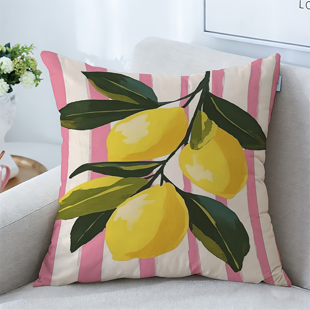 Pillow Cover 20X20 - 1pc Lemon Branch Print Throw Pillow