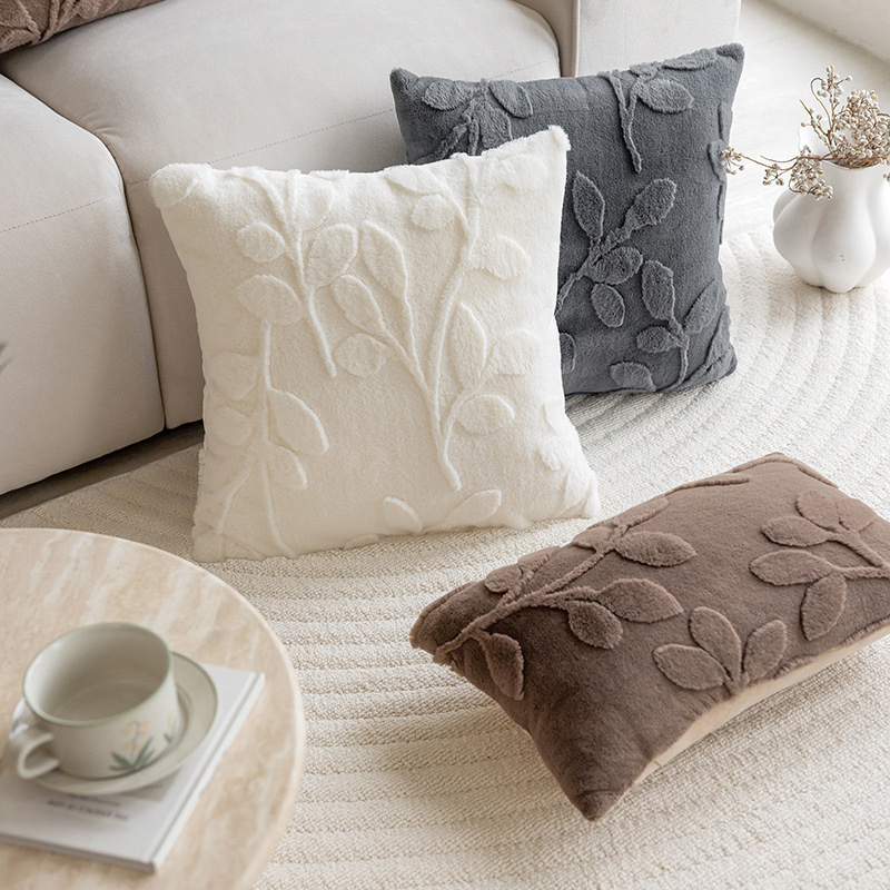 BUYNOW 1PC Plush Leaf Pattern  – обзор и цена Pillow Cover 20X20
