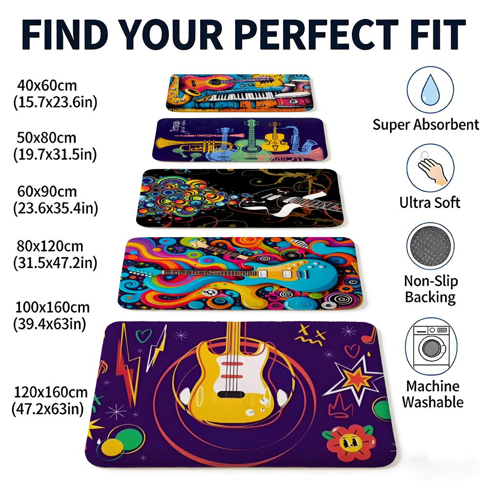 M-Music Note Print Rug Floor M – обзор и цена Home Textiles Notes