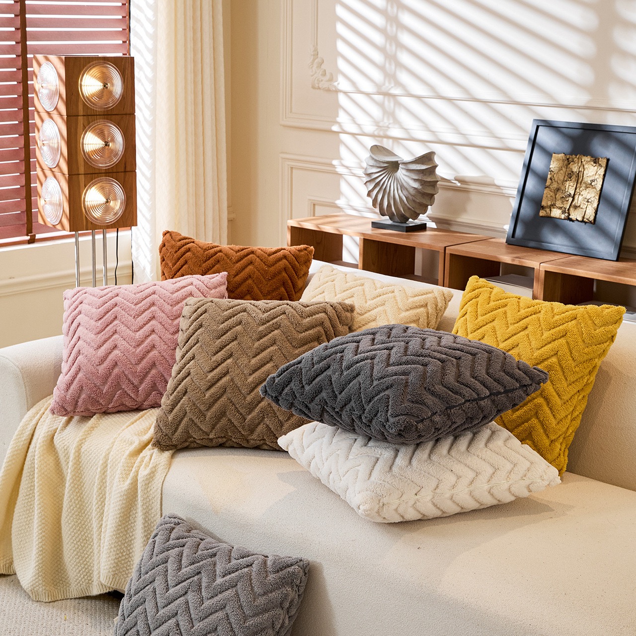 2pcs artificial plush wave pat – обзор и цена Pillow Cover 20X20