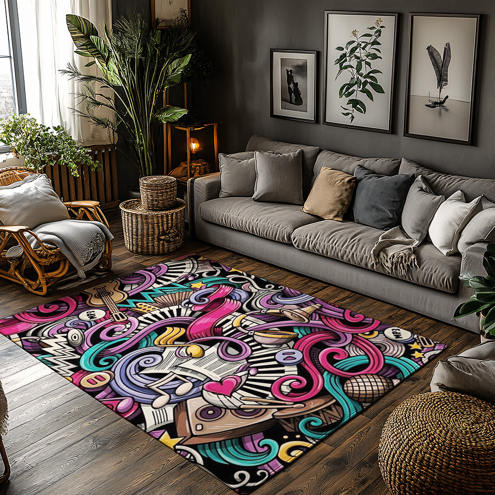 Musical Notes Love Print Rug,  – обзор и цена Home Textiles Notes