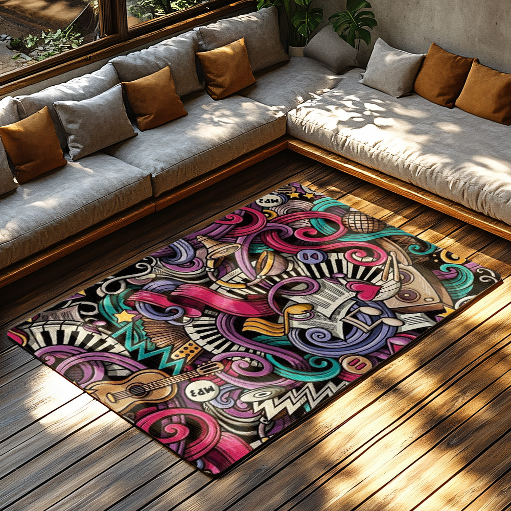 Musical Notes Love Print Rug,  – обзор и цена Home Textiles Notes