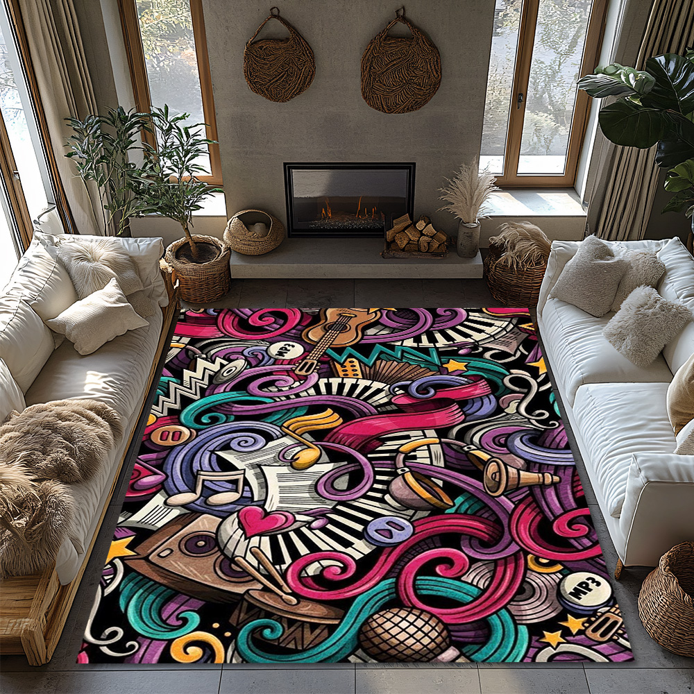 Musical Notes Love Print Rug,  – обзор и цена Home Textiles Notes