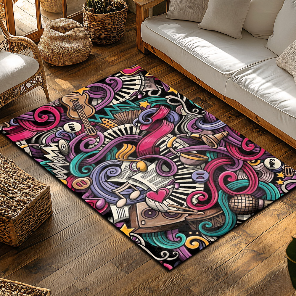 Musical Notes Love Print Rug,  – обзор и цена Home Textiles Notes