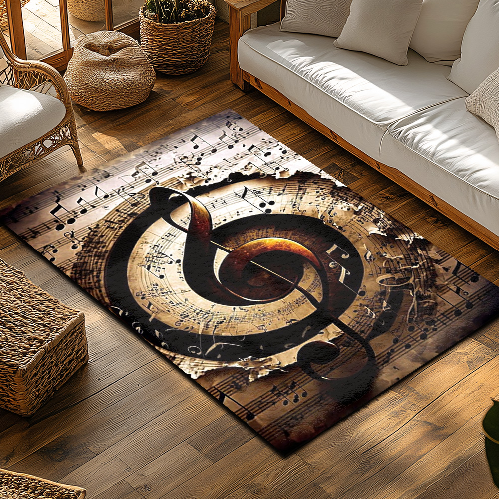 Golden Treble Clef Music Rug,  – обзор и цена Home Textiles Notes