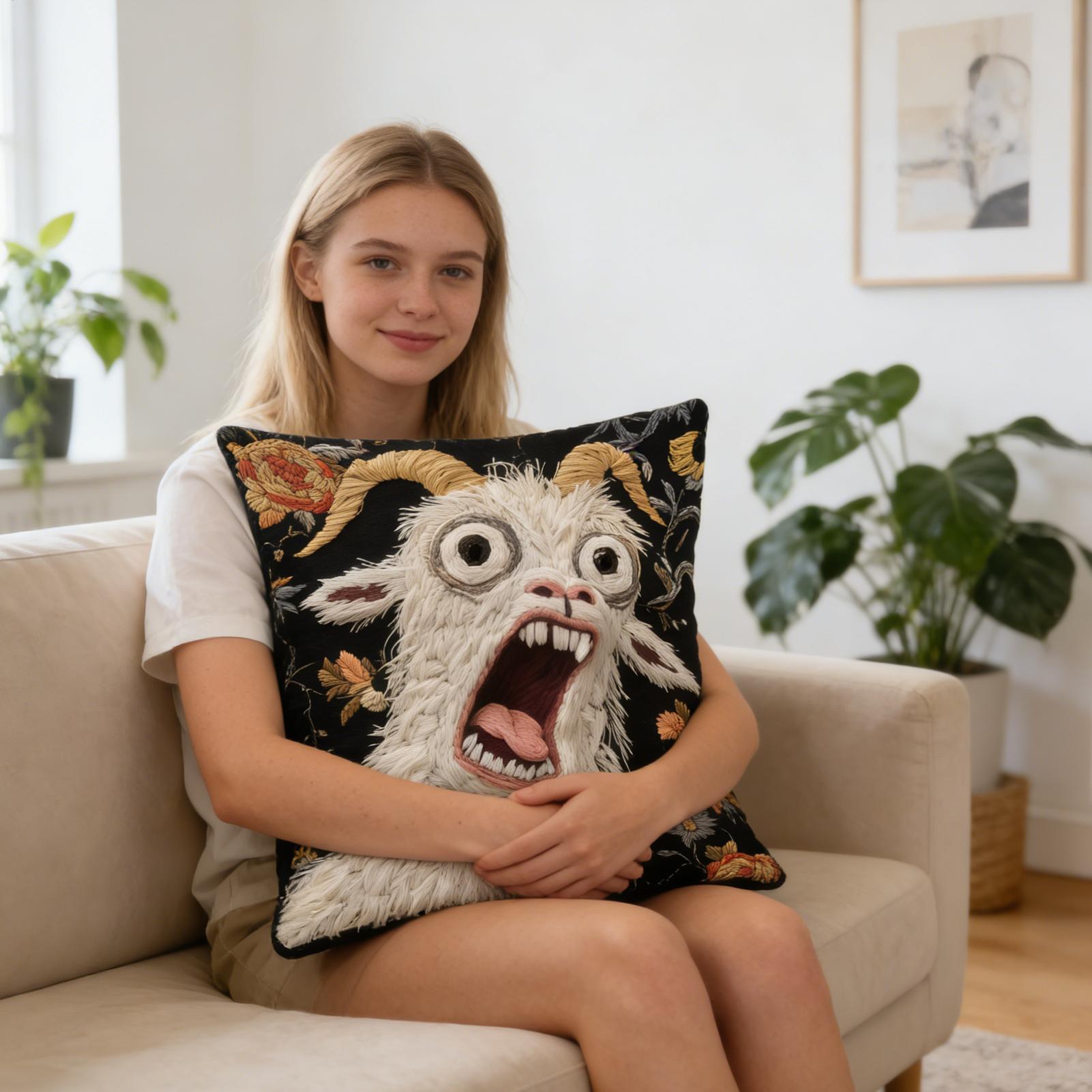 45x45cm Screaming Goat Pillow  – обзор и цена Pillow Cover 20X20