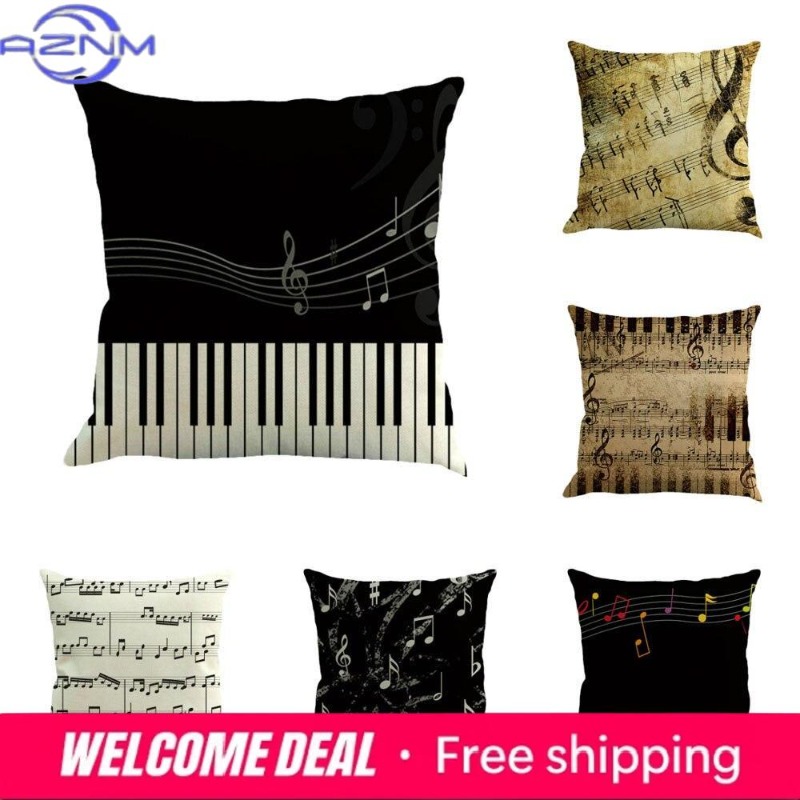 Square Musical Note Printed Cu – обзор и цена Home Textiles Notes