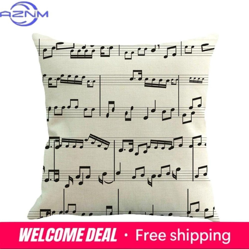 Square Musical Note Printed Cu – обзор и цена Home Textiles Notes