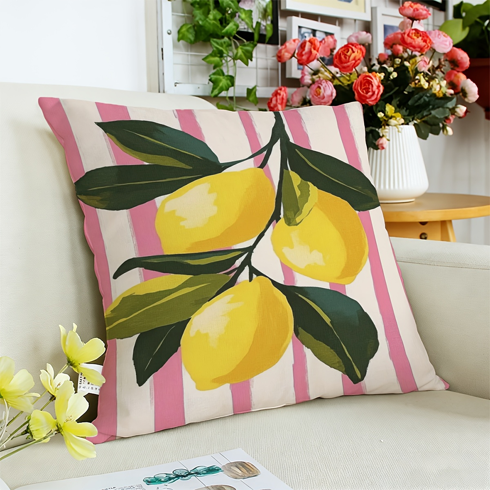 1pc Lemon Branch Print Throw P – обзор и цена Pillow Cover 20X20